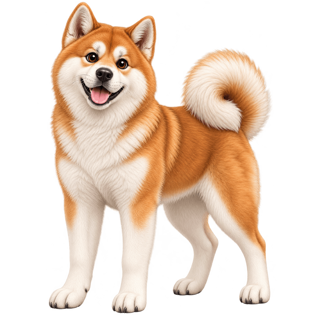 Akita Inu in stile 3D cartoon Wefido su sfondo trasparente
