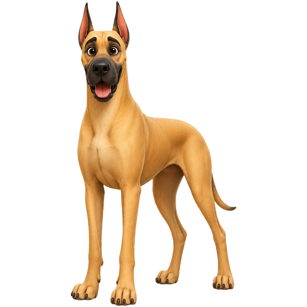 Alano in stile 3D cartoon Wefido su sfondo trasparente