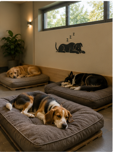 Zona tranquilla dedicata al riposo dei cani