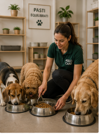 Gestione separata dei pasti in un asilo per cani