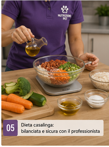 Preparazione di una dieta casalinga formulata per un cane