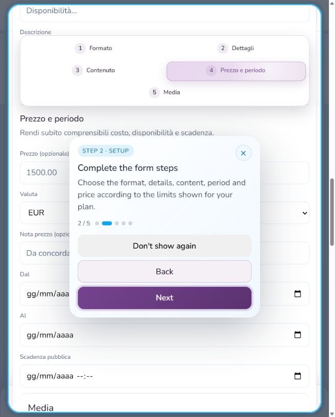 How to publish on the Pet Board: Complete the details and content
