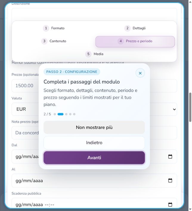 Come pubblicare nella Bacheca pet: Completa dettagli e contenuto