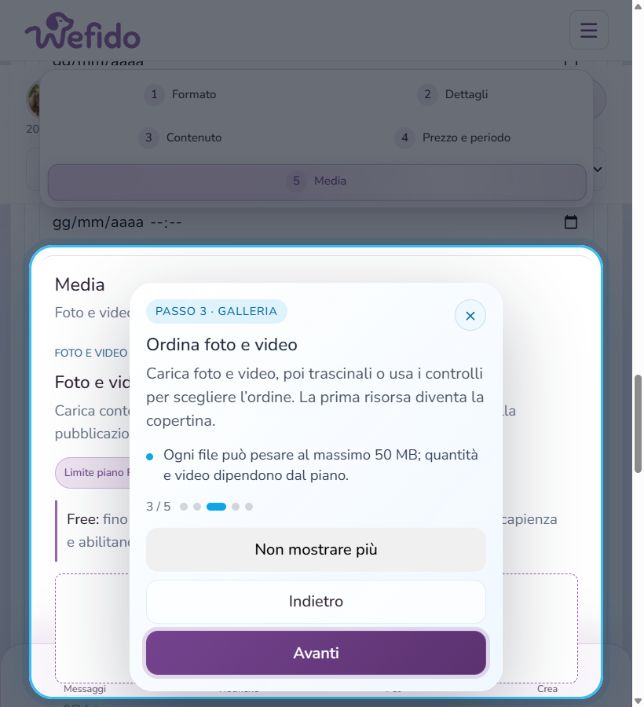 Come pubblicare nella Bacheca pet: Ordina foto e video
