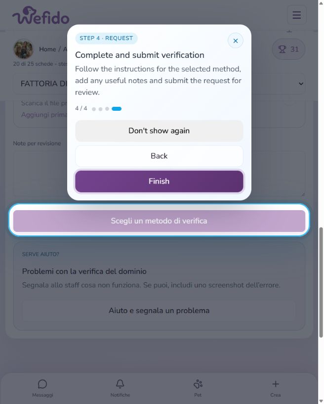 How to verify a professional profile: Complete the check and submit the request